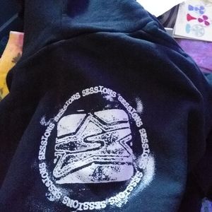 VINTAGE Sessions Black Snow Board PULLOVER Hoodie NWT XL